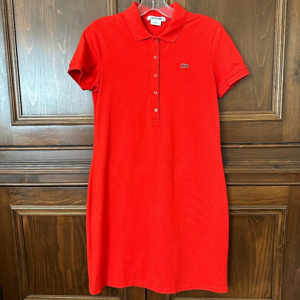 Lacoste Orange Polo Dress - Size 36